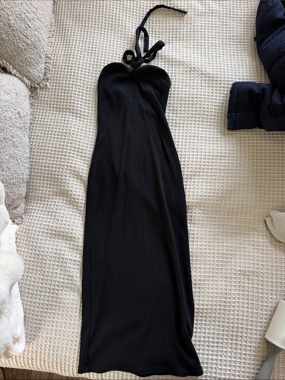 Zara Black Halter Neck Maxi Dress